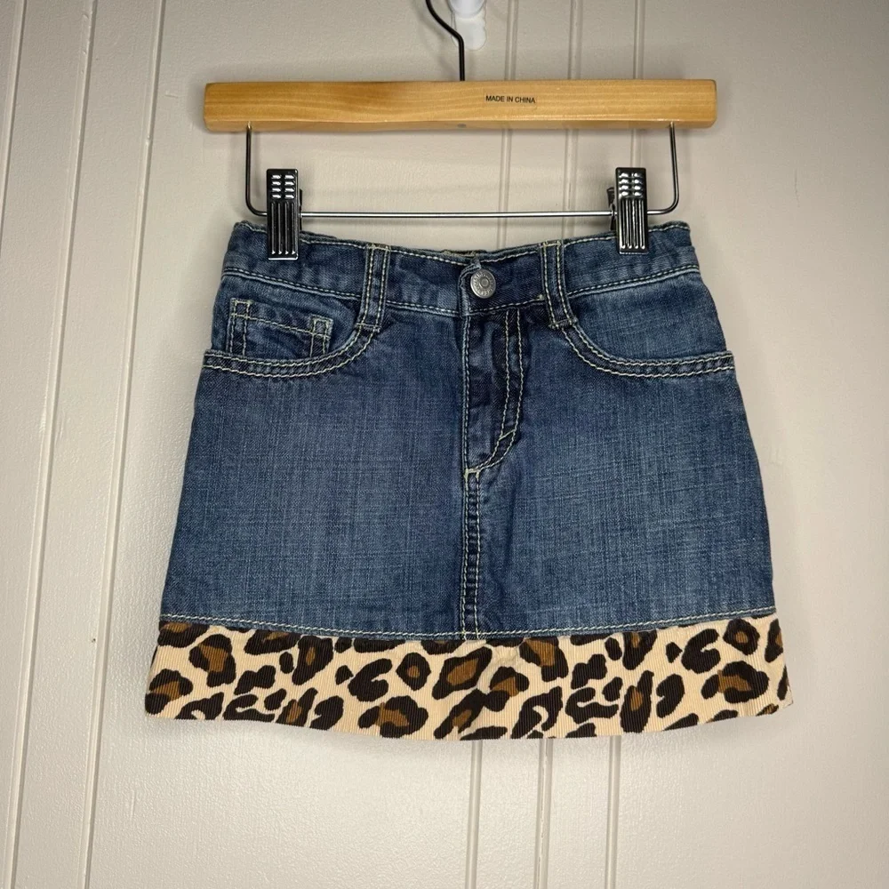 Gymboree Denim Skirt with Leopard details